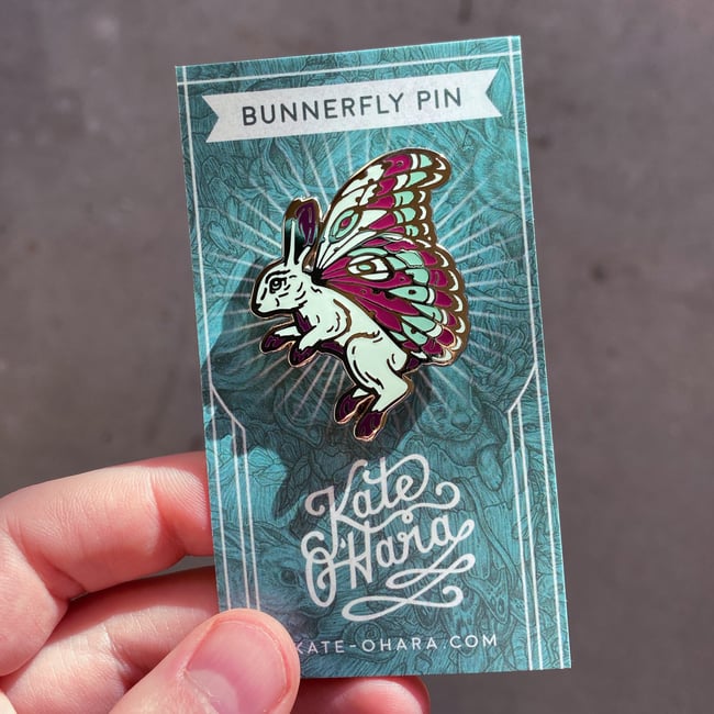 Bunnerfly Enamel Pins - Copper + Nickel