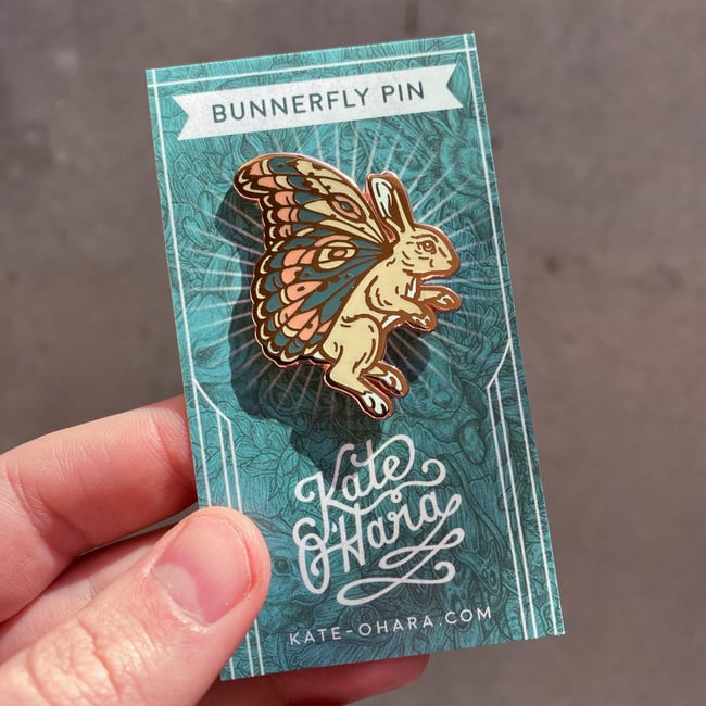 Bunnerfly Enamel Pins - Copper + Nickel