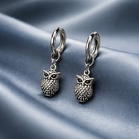 SILVER OWL EARRINGS
