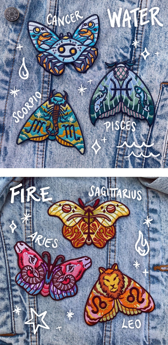 Zodiac Moth Patches