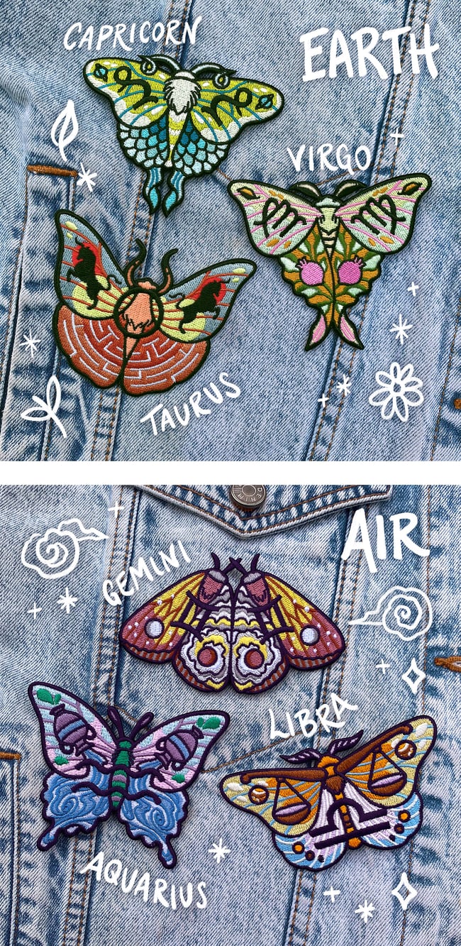Zodiac Moth Patches
