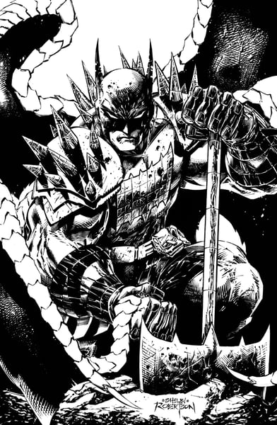 Image of ABSOLUTE BATMAN ORIGINAL ART BY SHELBY ROBERTSON 11" x 17"