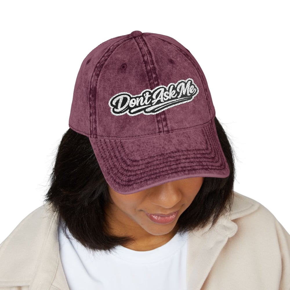 Image of Unisex Vintage Embroidered Cap — "Don't Ask Me" Distressed Baseball Hat