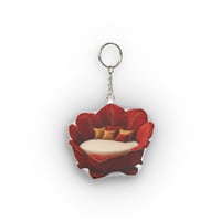 Image 1 of Oversized Floral Lounger Plush Cushion Fiery Red Maximalist -  Mini Keychain