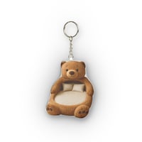 Image 2 of Giant Teddy Bear Lounger Shape Mini Plush Keychain