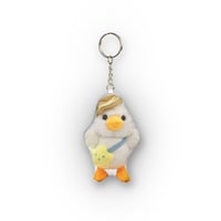 Image 2 of Cute White Duck with Hat and Star Bag Plush Shape Mini Plush Keychain