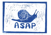 Image 5 of As Slow As Possible - Linocut print