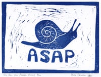 Image 3 of As Slow As Possible - Linocut print