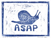 Image 2 of As Slow As Possible - Linocut print