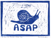 Image 4 of As Slow As Possible - Linocut print