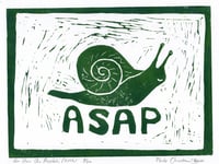 Image 9 of As Slow As Possible - Linocut print