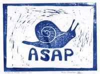 Image 1 of As Slow As Possible - Linocut print