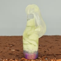 Image 1 of Pocket hand- skeletor swirls/green glow rocks