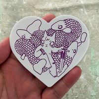 Image 1 of Cat With Snakes Heart Sticker