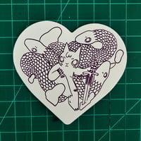 Image 2 of Cat With Snakes Heart Sticker