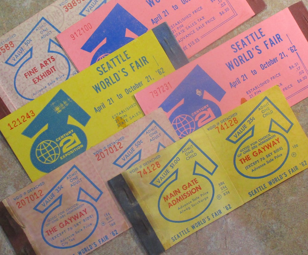 1962 SEATTLE WORLD'S FAIR--A GRAB BAG OF SORTS, MULTIPLE TICKETS AND TREASURES Please Read!