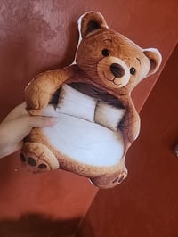 Image 4 of Giant Bear Lounger Bed Faux Plush Cushion - Shaped Pillow