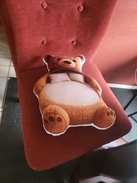 Image 2 of Giant Bear Lounger Bed Faux Plush Cushion - Shaped Pillow
