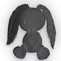 Image 1 of Bunny Dark Hole, Gothic Black Rabbit, Plush Gift, Shaped Pillow