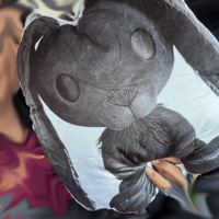 Image 2 of Bunny Dark Hole, Gothic Black Rabbit, Plush Gift, Shaped Pillow
