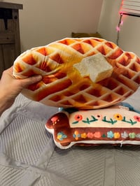 Image 2 of Waffle Plush Shaped Pillow — Cozy Breakfast-Inspired Decorative Pillow