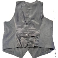 Image 10 of Women’s Gray Pinstripe Vest Vintage Y2K custom made w/ sparkling stars & pocket chain detail 