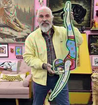 Diver Girl Left- Hand Painted Sign