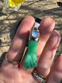 Image 4 of Chrysoprase and moonstone mano figa 