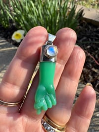Image 2 of Chrysoprase and moonstone mano figa 