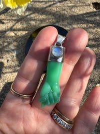 Image 6 of Chrysoprase and moonstone mano figa 