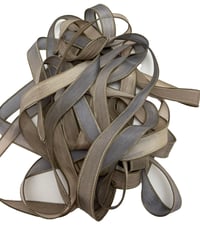 Image 2 of 1PC. MUDDY BANK 42" hand dyed wrist wrap bracelet silk ribbon//Yoga wrist wrap bracelet ribbon