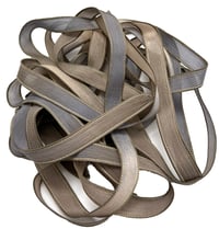 Image 3 of 1PC. MUDDY BANK 42" hand dyed wrist wrap bracelet silk ribbon//Yoga wrist wrap bracelet ribbon