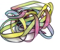 Image 1 of 1PC. GLOW STICK 42" hand dyed wrist wrap bracelet silk ribbon//Yoga wrist wrap bracelet ribbon