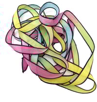 Image 2 of 1PC. GLOW STICK 42" hand dyed wrist wrap bracelet silk ribbon//Yoga wrist wrap bracelet ribbon