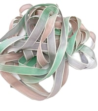 Image 3 of 1PC. STAR DUST 42" hand dyed wrist wrap bracelet silk ribbon//Yoga wrist wrap bracelet ribbon