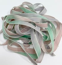 Image 4 of 1PC. STAR DUST 42" hand dyed wrist wrap bracelet silk ribbon//Yoga wrist wrap bracelet ribbon