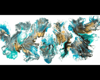 Teal Dutch Explosion 02- Abstract Fine Art Print