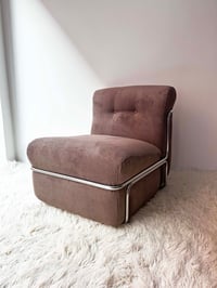 Image 4 of SILLÓN VINTAGE CROMADO CON PANA MARRÓN, AÑOS 70