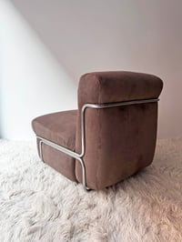 Image 3 of SILLÓN VINTAGE CROMADO CON PANA MARRÓN, AÑOS 70