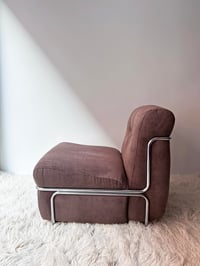 Image 2 of SILLÓN VINTAGE CROMADO CON PANA MARRÓN, AÑOS 70