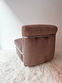 Image 5 of SILLÓN VINTAGE CROMADO CON PANA MARRÓN, AÑOS 70