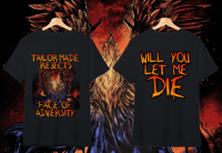 Image 1 of TAILOR MADE REJECTS - FACE OF ADVERISTY - DOUBLE SIDED  T SHIRTS-MUSCLE SHIRTS-SINGLETS