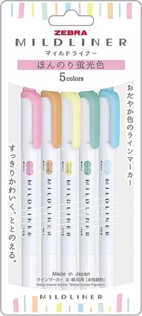 Image 1 of Zebra Mildliner Highlighter (Fluorescent Mild Colors)