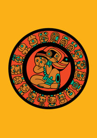 Image 2 of Mayan Calendar, Wheel of Time / Calendario Maya, 5x7in printable greeting card