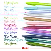 Image 1 of Pentel Brush Sign Pen Pastel Colors