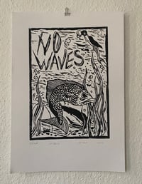 Image 1 of Kunstbandposter "Nowaves" Linoprint