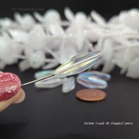 Image 2 of Crystal AB Elongated Lantern Czech Glass Beads – 24×9mm Faceted Czech Beads  