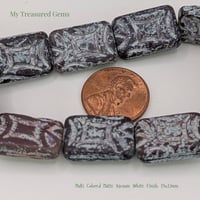 Image 2 of Czech Glass Matte Multicolor Focal Beads – 19×13mm Rustic Designer Beads