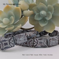 Image 1 of Czech Glass Matte Multicolor Focal Beads – 19×13mm Rustic Designer Beads