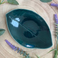 Image 3 of Large Green Ceramic Leaf Dish